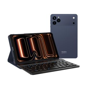 Modio M-135 Tablette 8.,1" Pouces avec clavier – 8 Go RAM, 512 Go de stockage, 5MP/13MP Blue-Bleu- Android 14, Wi-Fi 4G, Dual SIM, GPS (Fournie avec plusieurs accessoires) 12 MOIS GARANTIE