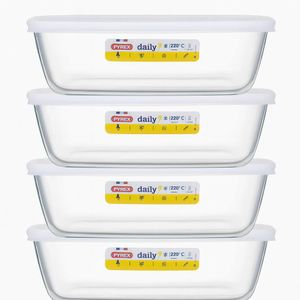 2 Boîtes de conservation en verre Pyrex Daily avec couvercle hermétique
