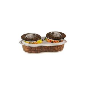 Soupière Double Compartiments Garde-Chaud - 2,2+2,2L - Marron/Beige