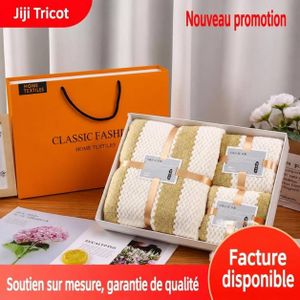 Coffret Cadeau : Parure de 3 Serviettes en Velours Corail Premium, douces et absorbantes pour peaux sensibles 