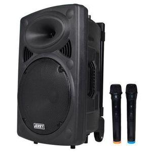 Haut-parleur ENCEINTE Portable Rechargeable - Noir + 2 Micros