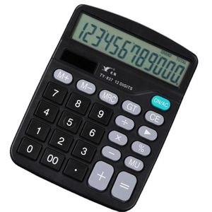 General Calculatrice , écran LCD 12 chiffres, double alimentation solaire et pile, noir, 153 × 120 × 50 mm