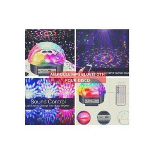 Ampoule Lumineuse Décorative - Disco avec Port USB et Bluetooth pour Musique