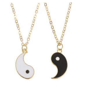 Collier homme Simple Yin-Yang Bagua Deux pièces Couleur or