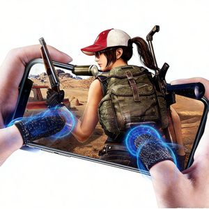 2 Paires de Gants de jeux Vidéo Pour Téléphone Portable Anti-Transpirant, Manchon pour écran tactile en fibre de carbone