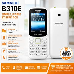 Samsung SM B310E Ou SM B315E 1.8''/2" Dual / Double Sim 2 Puces - FM Radio - Torche - 4 Bandes - Blanc
