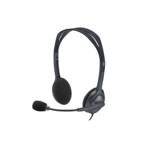 Logitech Casque Stéréo Filaire Jack 3.5 (Logitech H111) Avec Microphone Antibruit