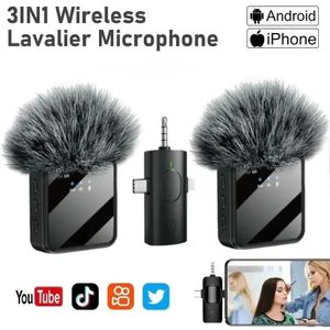 F11 Microphone Cravate Sans Fil 3-en-1 - Compatible iPhone, Android et Caméra - Réduction de Bruit Active - Micro Lavalier pour Vidéo et Podcast