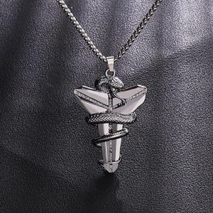 Collier pour homme tête de loup avec pierres bleues Argent