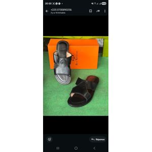 Sandales en véritable cuir pour homme noir 
