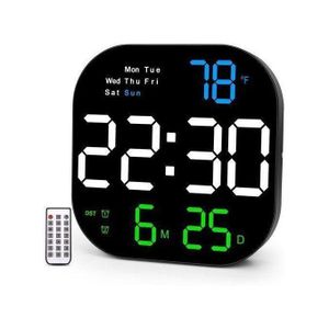 Horloge Murale Numérique Forme Arrondie USB Avec Grand écran HN