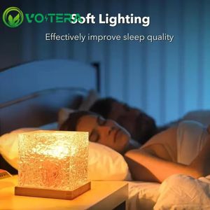 VoltEra Lampe de nuit à 16 couleurs avec ondulation d'eau dynamique/aurore, lampe projecteur, lampe cristal à flamme, décoration de lampe de nuit de bureau alimentée par USB