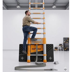 DINGQI Échelle télescopique 3,2M avec charge de 150kg
