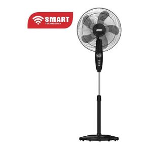 Smart TECHNOLOGY Ventilateur Sur Pied 16’’ Silencieux (STV-1651S) -50 W- 5 Hélices- Noir/ Garantie 1 Mois