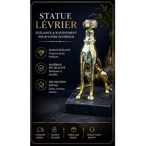 Sculpture Décorative Chien Lévrier