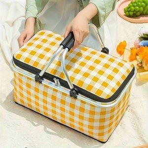 Sac Isotherme Pour Pique-nique En Plein Air, Sac Isotherme Portable, Panier à Provisions Pliable