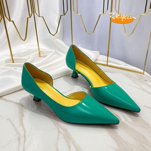 Mode Escarpins Dame à Talons Kitten - Bout Pointu Chic - Vert Émeraude
