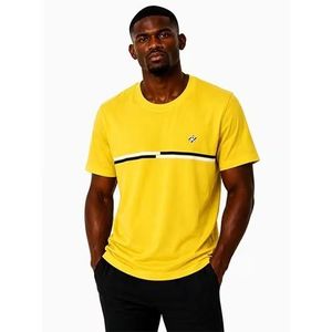 T-Shirt Homme Col Officier Tendance en Coton - Jaune
