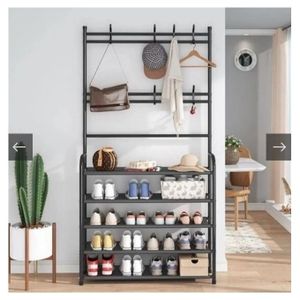 Porte Manteau Simple Étagère à Chaussures & Vêtement