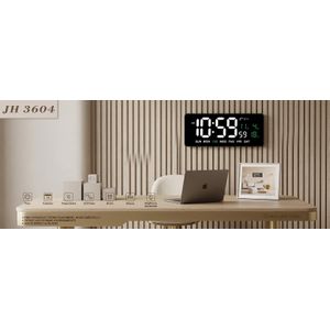 Grande Horloge Murale Digital LED 3D – Affichage Date, Jour, Heure, Température & Alarme pour Salon, Bureau & Commerce