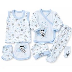 Kit de naissance bébé – 7 pièces Abeille - Bleu Ciel