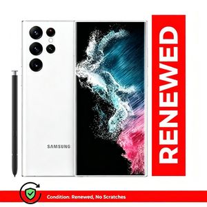 Renewed Samsung Galaxy S22 Ultra, smartphone Android, 12 Go de RAM + 128 Go de stockage, écran Dynamic AMOLED QHD+ 6,8 pouces (2 x 120 Hz), blanc