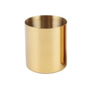 TodyJeyHo Crayon Cup Holder Bureau Organisateur, Or Stylo Pot Stylo Holder Conteneur Bureau Papeterie Organisateur Table Vases Pot de fleurs Maquillage Brosse Holder,Acier inoxydable,Or