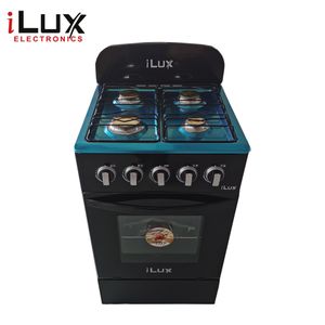 Ilux Cuisinière - Gaz 4 Feux LXG-55B - Noir - Garantie 6 Mois