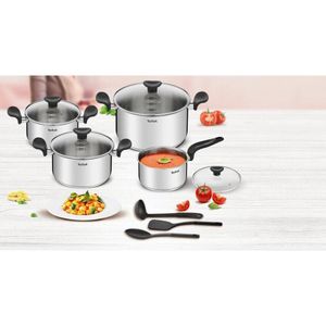 Tefal Batterie de cuisine Primary 11 pièces en acier inoxydable