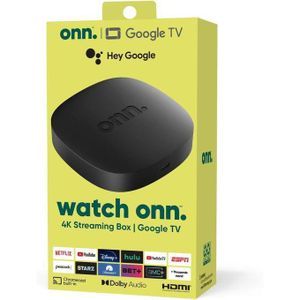 onn Android TV 4K UHD Appareil de Streaming avec télécommande vocale et câble HDMI