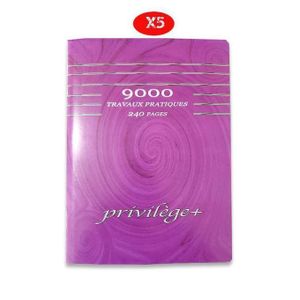 Cahier travaux pratique TP 240 Pages Privilège lot de 5 couleur différents