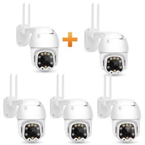 Fly LOT DE 5-Caméra De Surveillance Full HD , Rotatif-360-90°, Haut parleur , Alarme Wifi 2mp, Vision Nocturne, Couleur, Suivi Humain Automatique, Vidéosurveillance catalogue guide d'installation inclus - Facile a installer Scanner QR CODE application