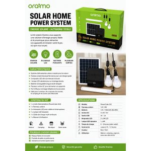 Oraimo PowerSolar 382 – Panneau Solaire Haute Performance 22W avec Ampoules LED et Chargeur TéléphonePowerSolar 382 – Panneau Solaire Haute Performance 22W avec Ampoules LED et Chargeur Téléphone