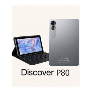 Discover Tablette professionnelle Enfant P80 avec puce Tactile 7 pouces Double Sim– Design Premium avec Clavier et Étui Support Inclus