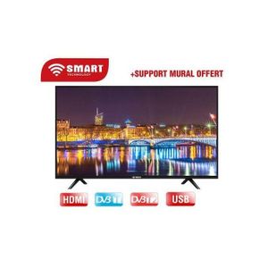 SMART TECHNOLOGY TV LED 42 Pouces Décodeur Intégré-USB-HDM  Garanties+ Support Mural Offert 12 Mois Garantie
