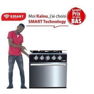 Smart Mini Four 4 Feux Semi-Inox - Stmf-4 - Avec Four Vitre Miroir - 50 X 50 Cm - Noir