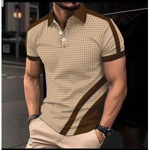 POLO pour Homme Tendance 2026 à Manches Courtes Imprimée 3D à Poins, Décoration Zippée, Lavable en Machine, Idéale pour l'Été, mode européenne et américaine, pour loisirs et fitness