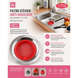 2 Filtre d'évier anti-bouchon