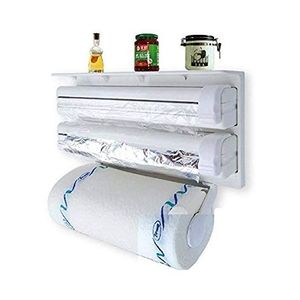 Étagère Et Distributeur De Papier Film,Alluminium Et Hygiénique Our La Cuisine  - Blanc