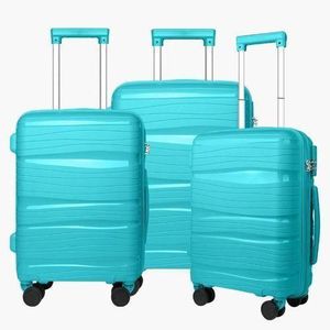 Ensemble de 3 Valises à Roulettes Gomme, 50/35/15kg – Pratique et Élégant, Vert ( Motifs Multiples )