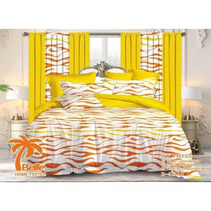 Belle Lot Complet : 2 Draps + 2 Taies + 2 Rideaux – Design Élégant et Confort Assuré