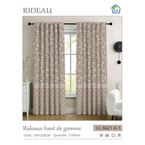 Lot de 2 Rideaux haut de gamme de Porte/Fenêtre - 140/230CM - À motif CL 6621-6-1