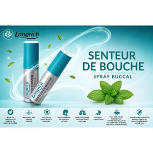 Longrich Senteur de bouche  15 g – Spray Rafraîchissant pour une Haleine Fraîche