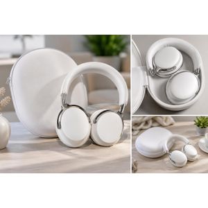 Casque Bluetooth Premium avec un étui de transport rigide - Blanc