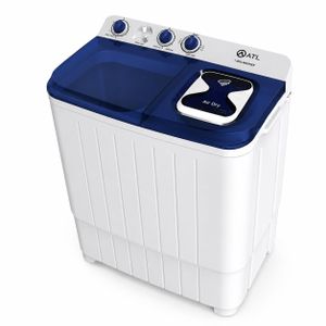 ATL Machine à Laver Semi-Automatique 9 KG – Double Bac – Blanc & Bleu