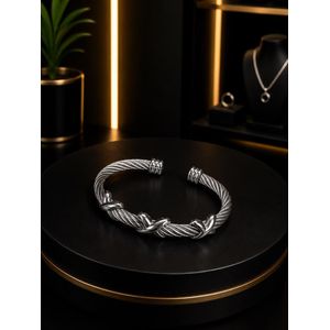 Bracelet de bijoux pour hommes de style Europe et Amérique, 12mm*22cm - Argent