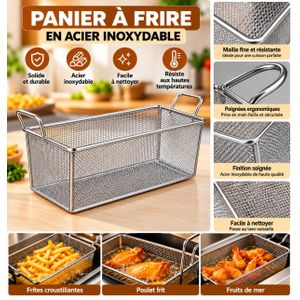Panier à Friture en Acier Inoxydable – Maille Fine et Résistante