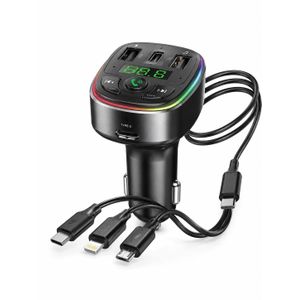 transmetteur FM Bluetooth et chargeur de voiture multi-câbles.