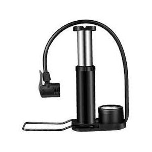 Pompe à Pied Portable En Aluminium Pour Vélo Gonfleur à Pression -Noir