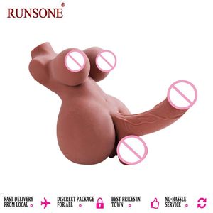RUNSONE Poupée sexuelle she-male de 2kg, torse réaliste avec gode et vagin serré, tunnel anus, sexe flexible, masturbateur pour femmes, hommes, jouets sexuels unisexes pour adultes, pour couple femme, les-bienne, g-a-y